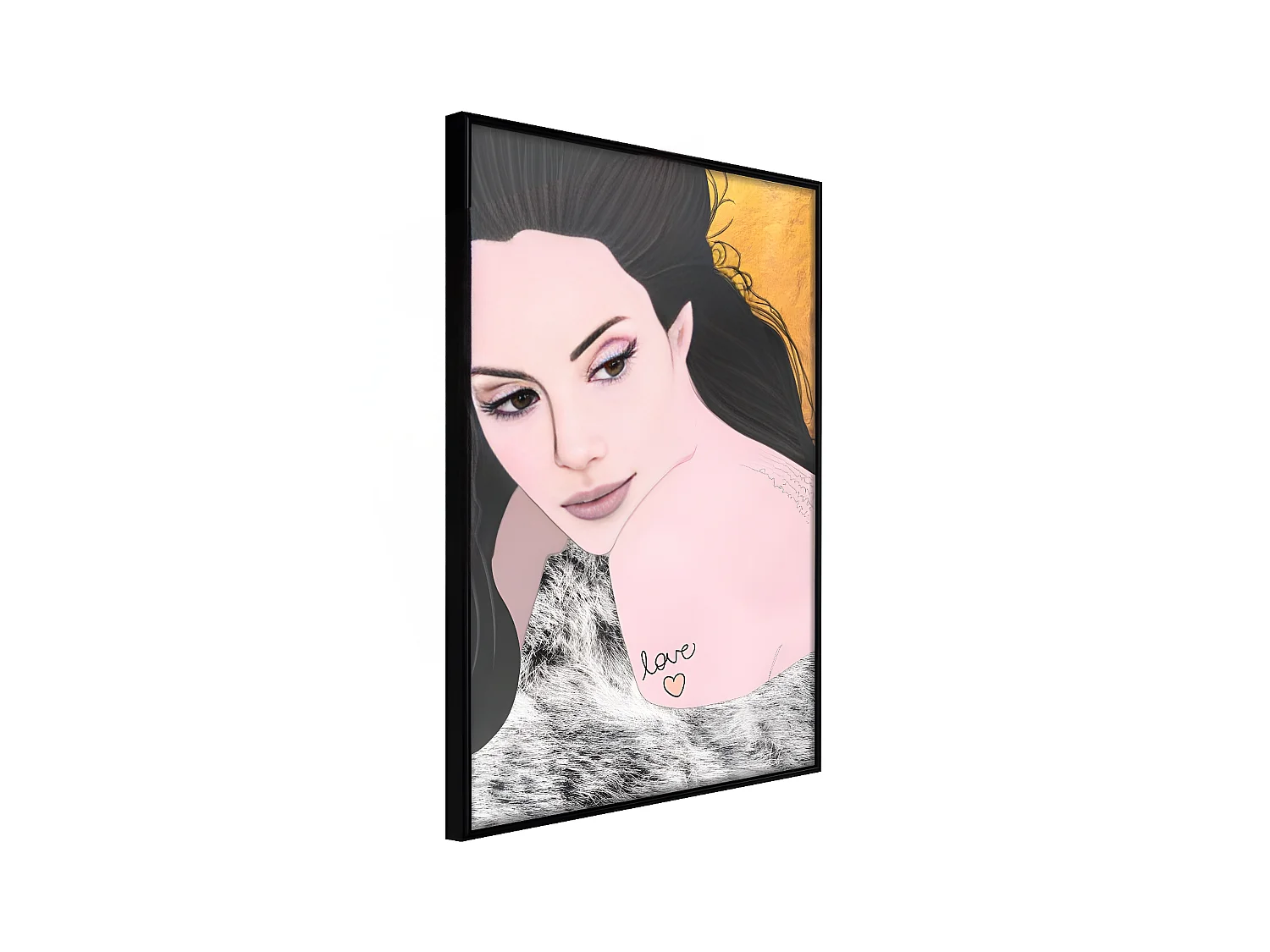 Affiche Murale Encadrée "Love Tattoo" 30 x 42 cm Noir
