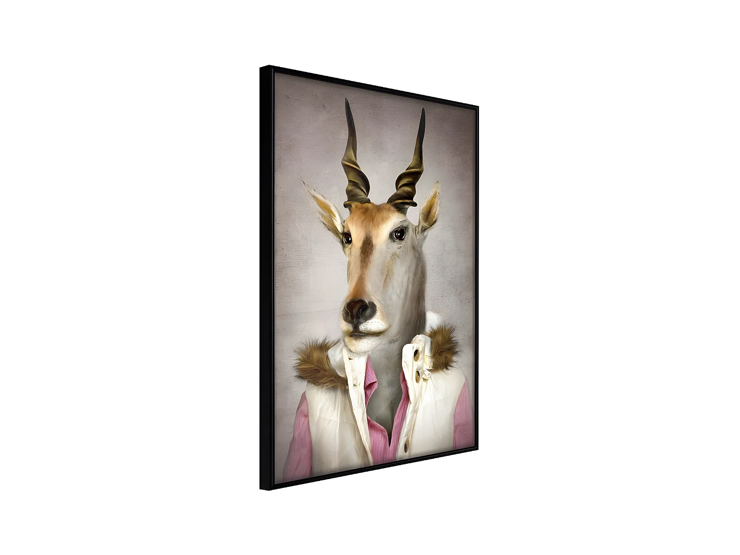 Affiche Murale Encadrée "Animal Alter Ego Antelope" 21 x 30 cm Noir