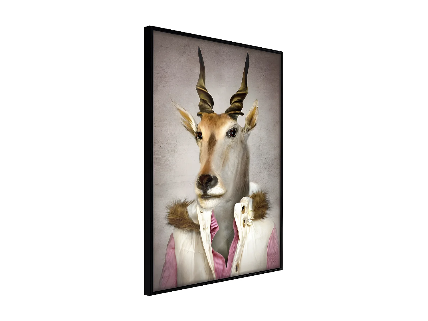 Affiche Murale Encadrée "Animal Alter Ego Antelope" 21 x 30 cm Noir