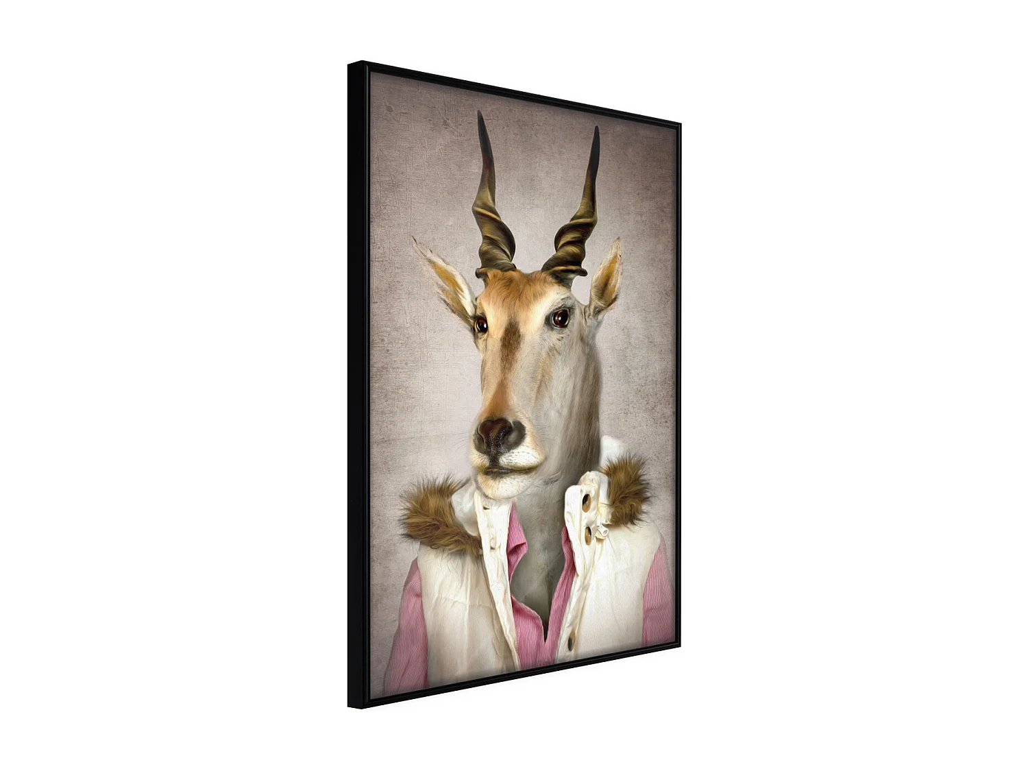 Affiche Murale Encadrée "Animal Alter Ego Antelope" 21 x 30 cm Noir