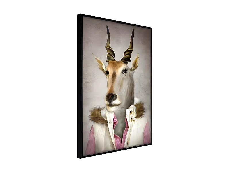 Affiche Murale Encadrée "Animal Alter Ego Antelope" 21 x 30 cm Noir