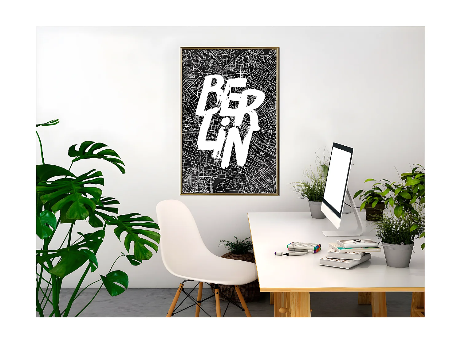 Affiche Murale Encadrée "Negative Berlin" 40 x 60 cm Or