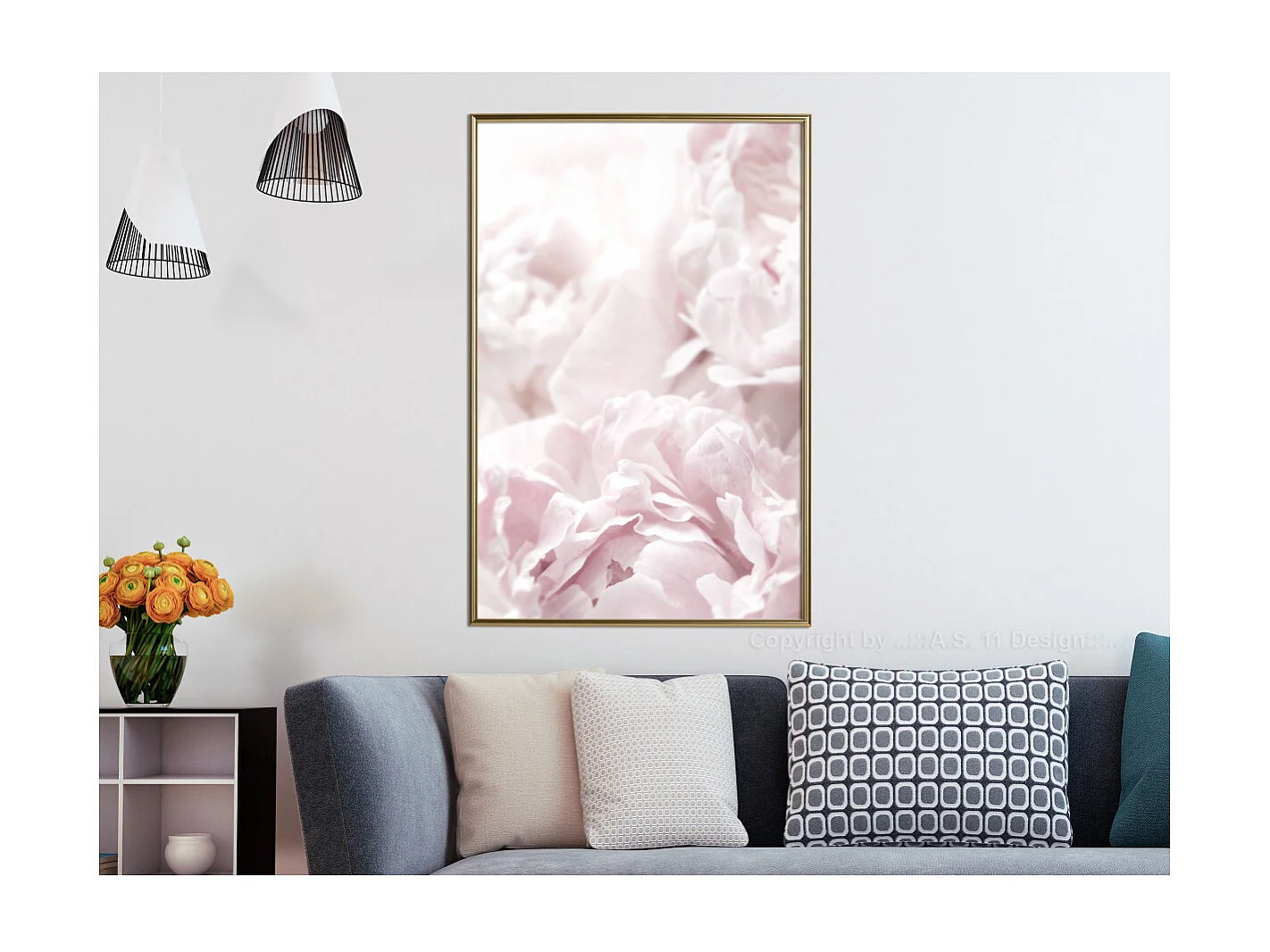 Affiche Murale Encadrée "Joyful Morning" 40 x 60 cm Or