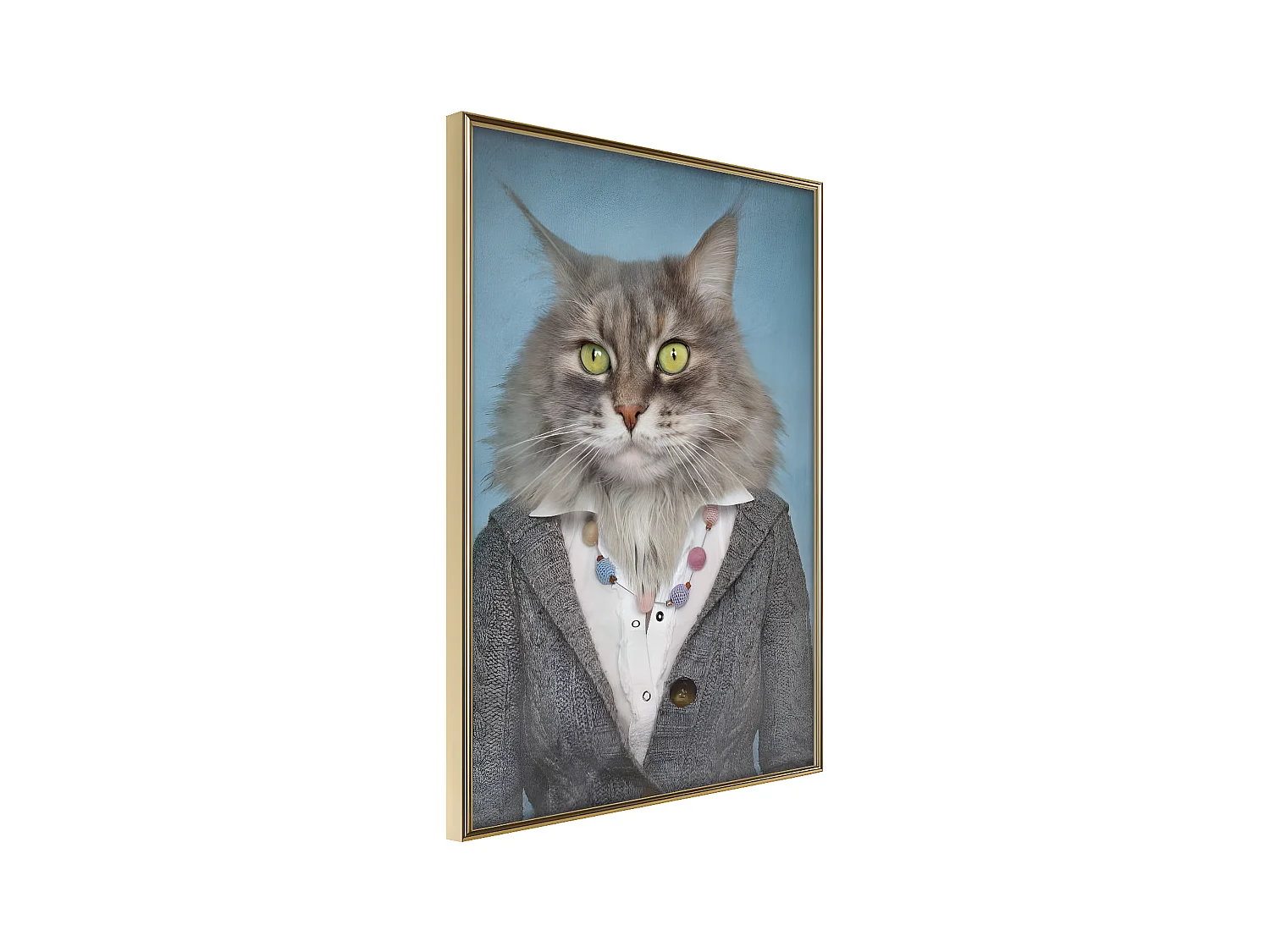 Affiche Murale Encadrée "Animal Alter Ego Cat" 40 x 60 cm Or