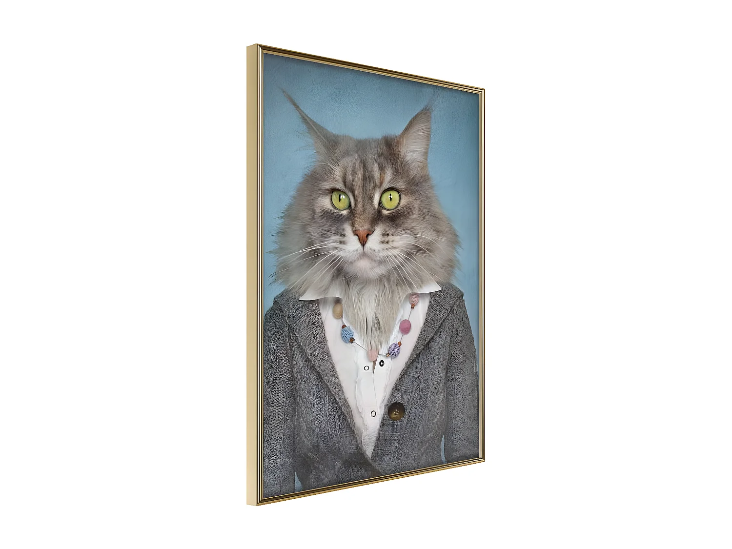 Affiche Murale Encadrée "Animal Alter Ego Cat" 40 x 60 cm Or