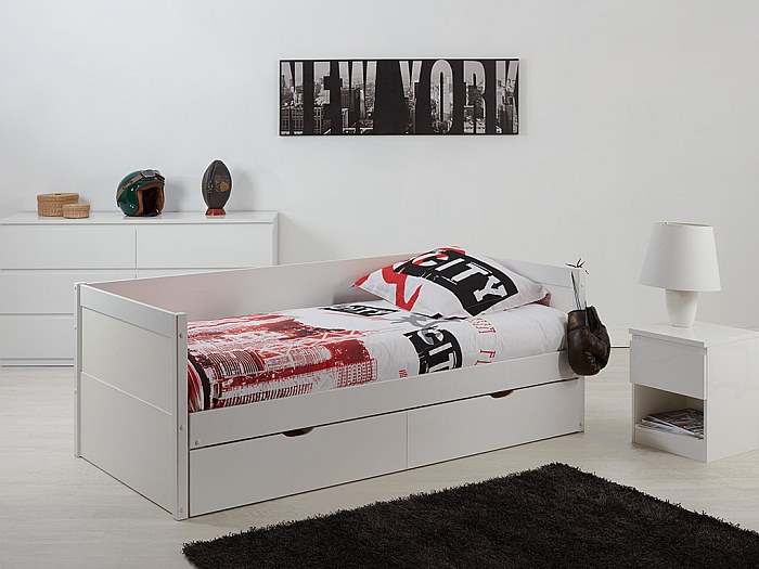 Ausziehbett: Kinderbett mit ausziehbarem Gästebett in Schublade - Kauf