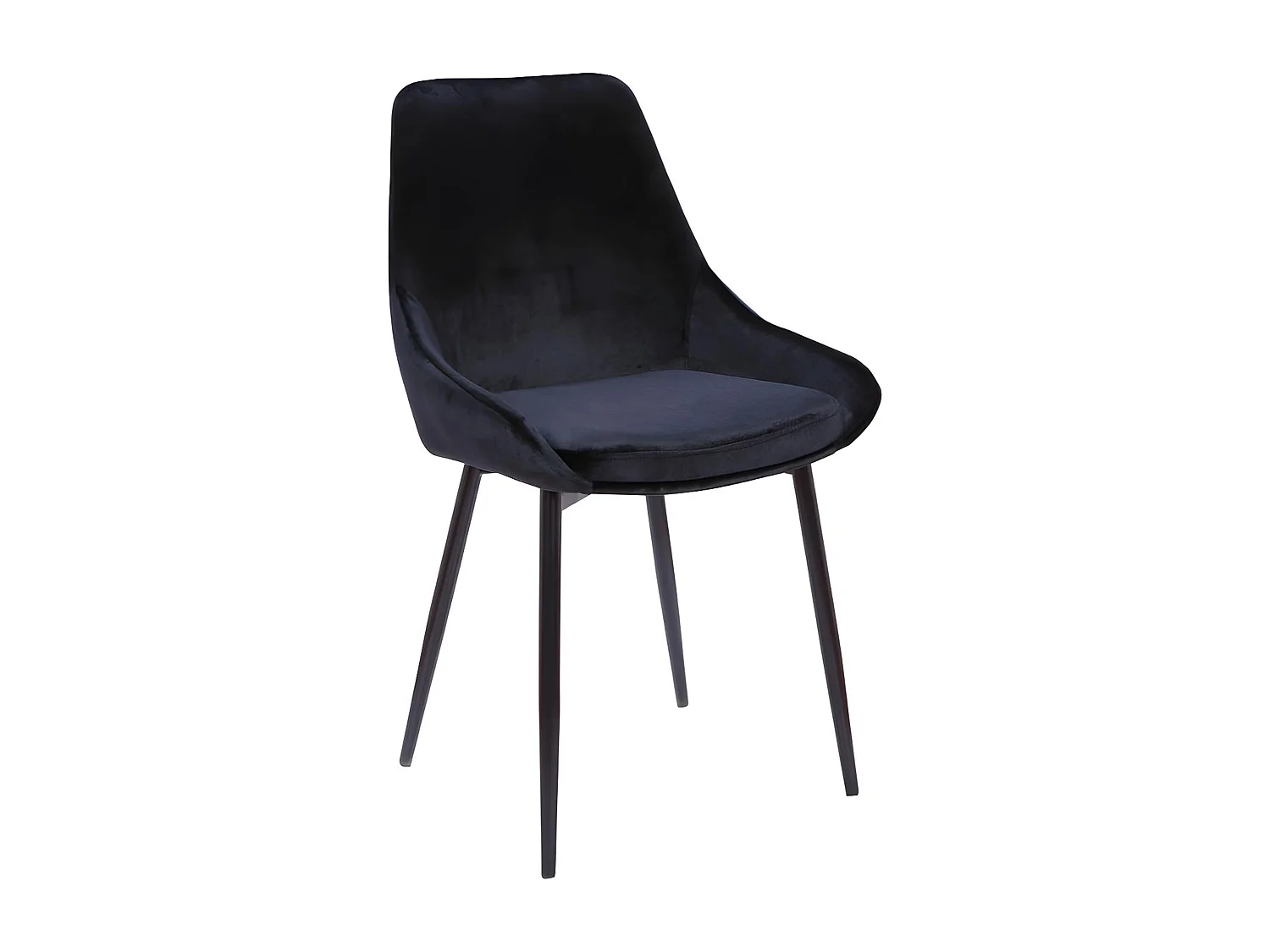 Lot de 2 chaises - Velours et métal noir - Noir - MASURIE
