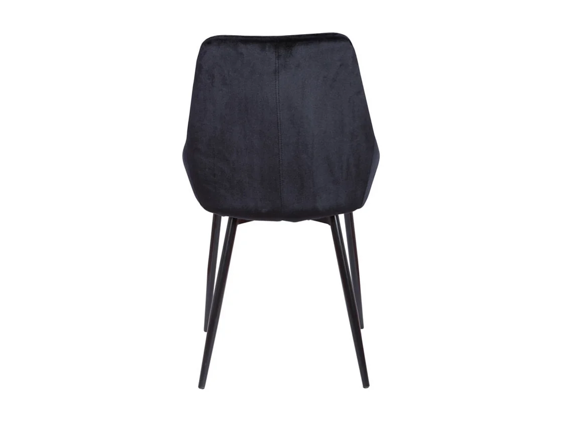 Lot de 2 chaises - Velours et métal noir - Noir - MASURIE