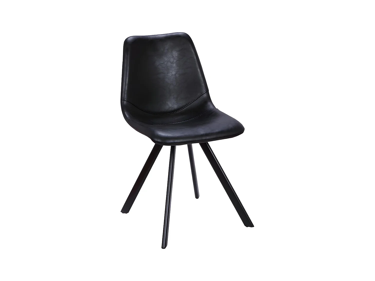 Lote de 2 sillas LUBINE - Piel sintética - negro