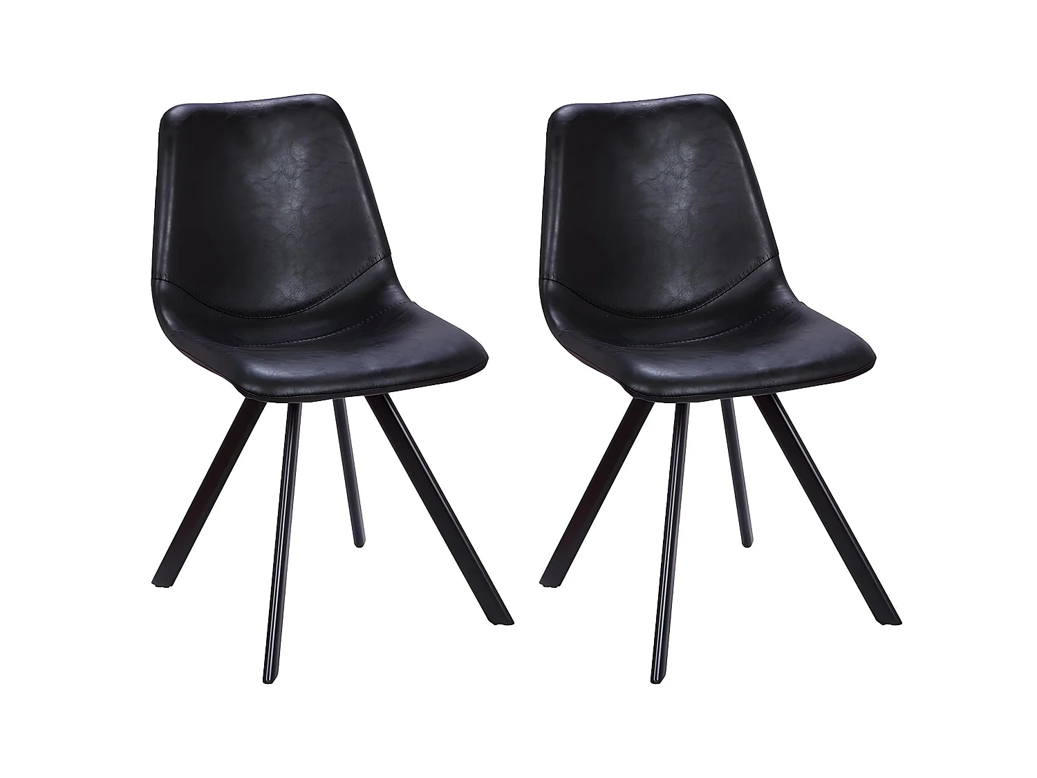 Lot de 2 chaises LUBINE - Simili - Noir