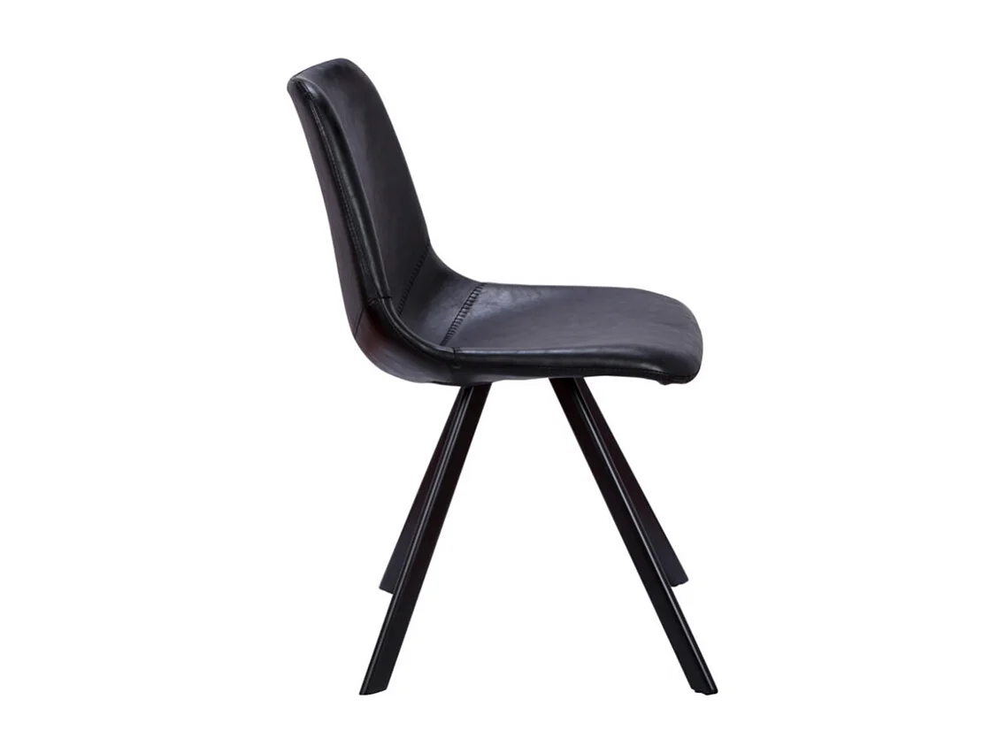 Stuhl 2er-Set - Kunstleder - Schwarz - LUBINE