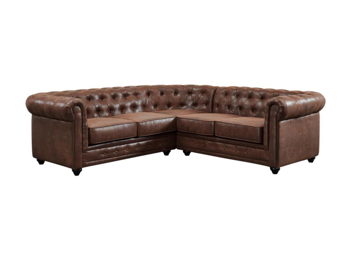 Ecksofa - Microfaser - Vintage-Look - CHESTERFIELD günstig online kaufen