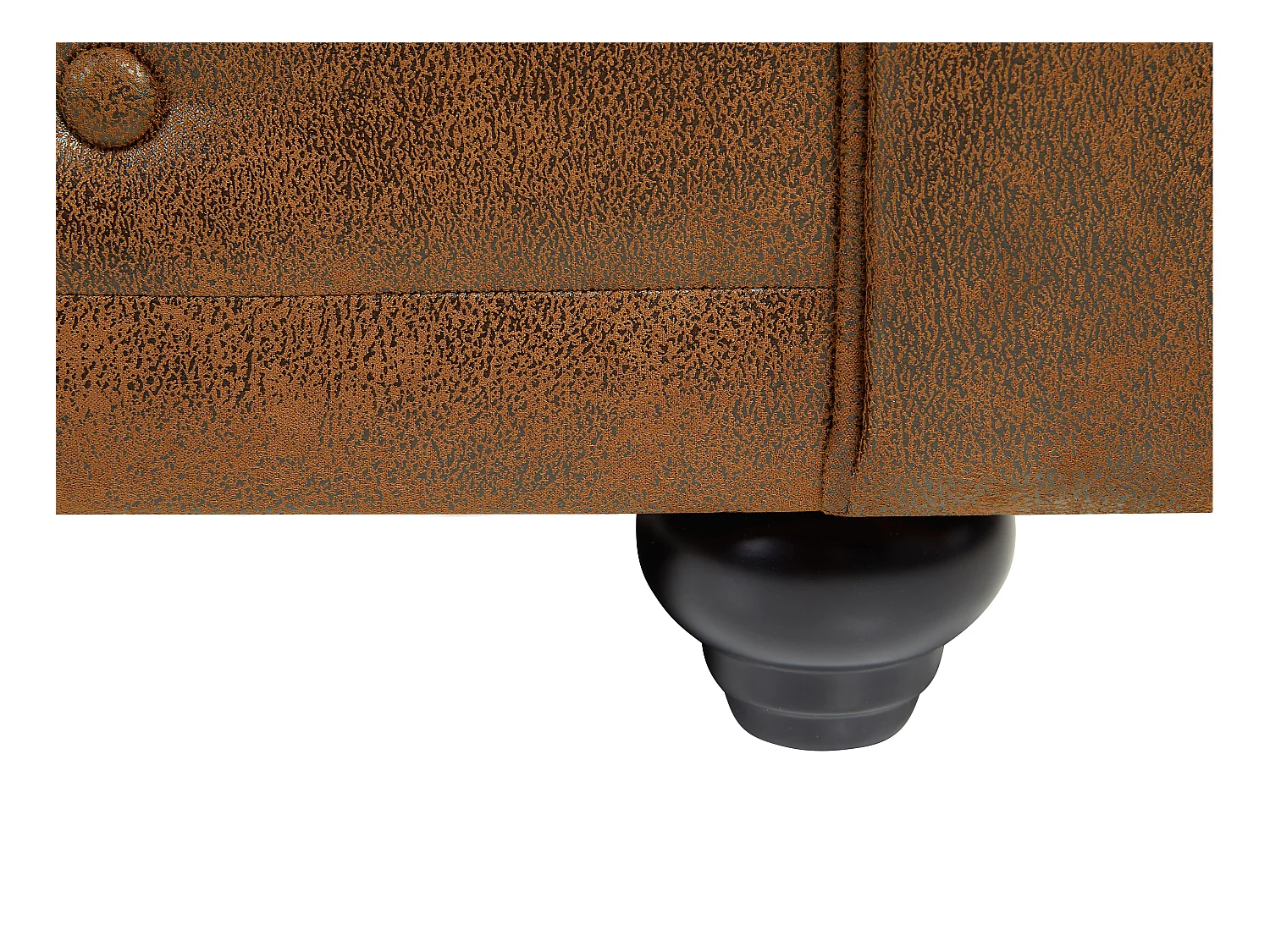 Canapé 3 places CHESTERFIELD en microfibre aspect cuir vieilli