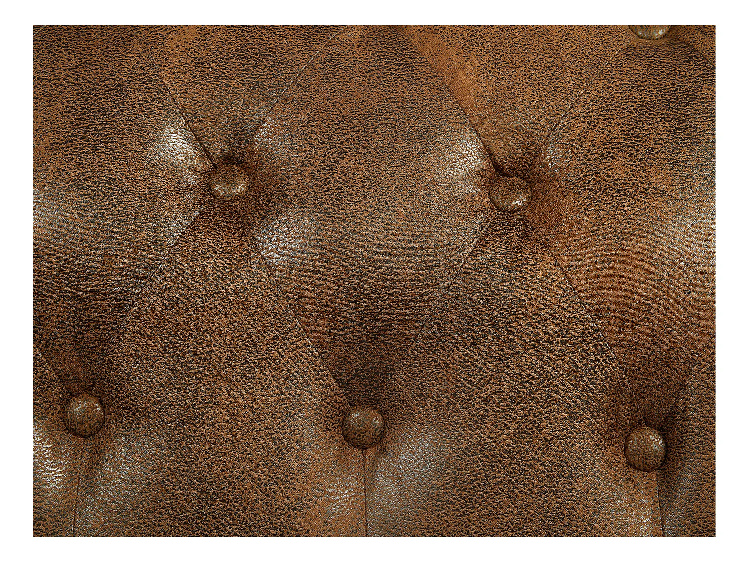 Canapé 3 places CHESTERFIELD en microfibre aspect cuir vieilli