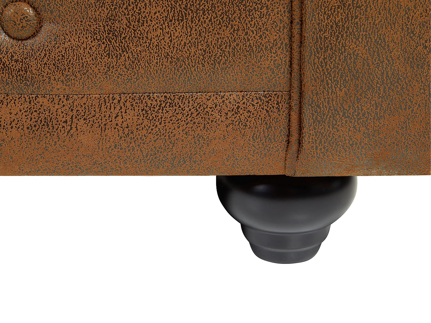 Canapé 3 places CHESTERFIELD en microfibre aspect cuir vieilli