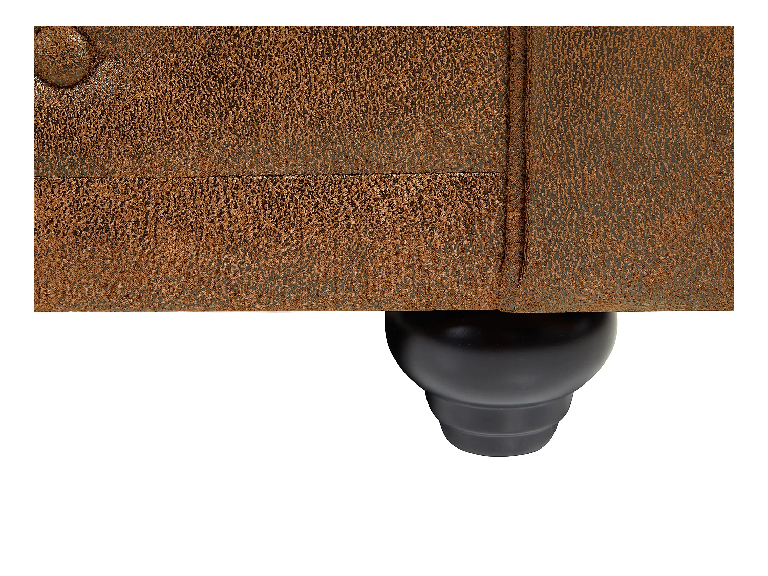 Fauteuil CHESTERFIELD en microfibre aspect cuir vieilli