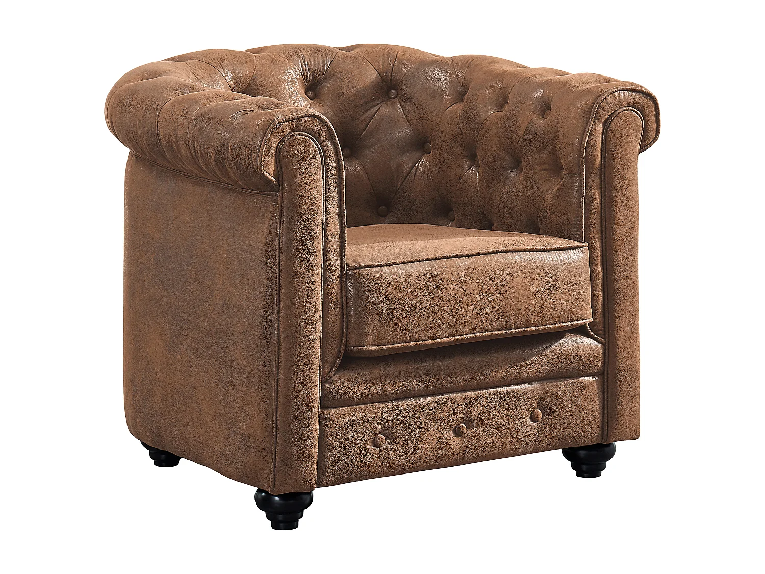 Sessel - Microfaser - Vintage-Look - CHESTERFIELD