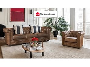 Vente-unique Sessel - Microfaser - Vintage-Look - CHESTERFIELD 416391