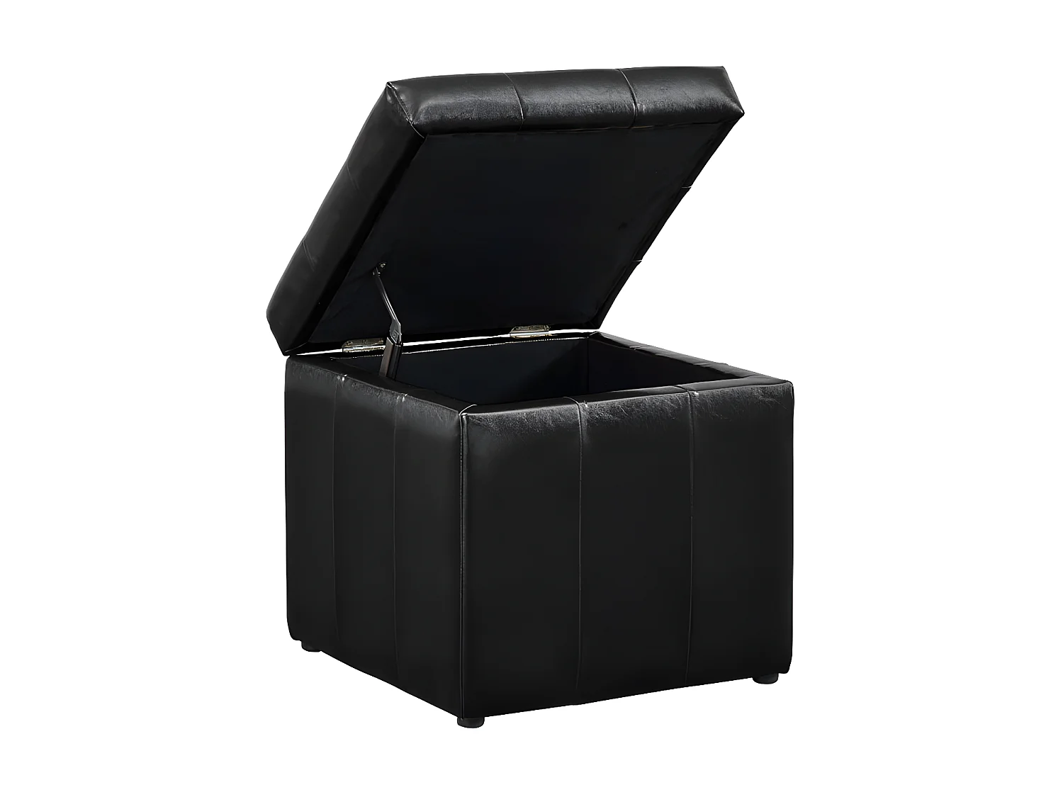 Pouf coffre de rangement SERAFINO en simili - Noir