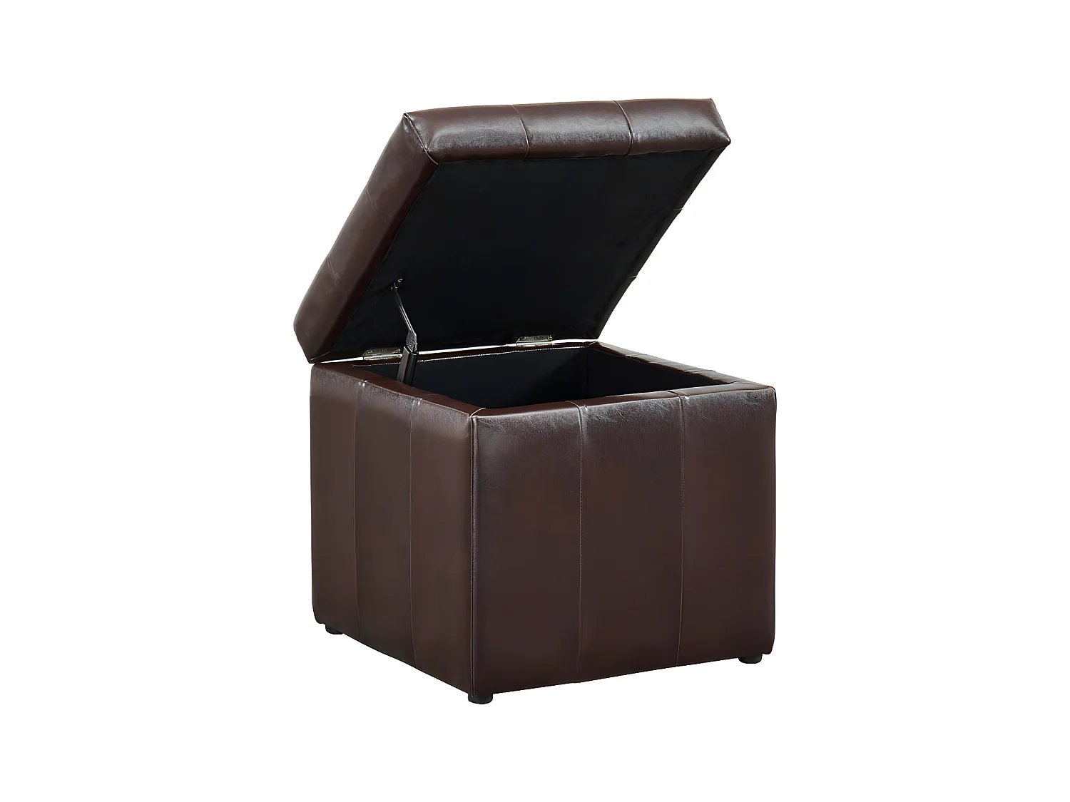 Pouf portaoggetti SERAFINO in similpelle - Marrone