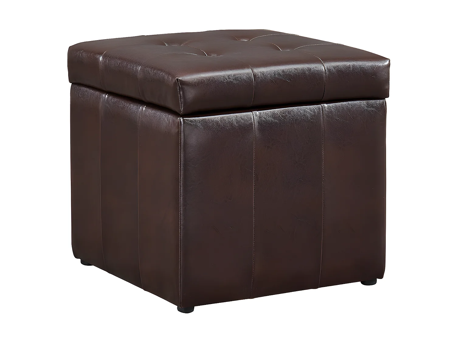 Sittkudde med förvaring brunt konstläder SERAFINO