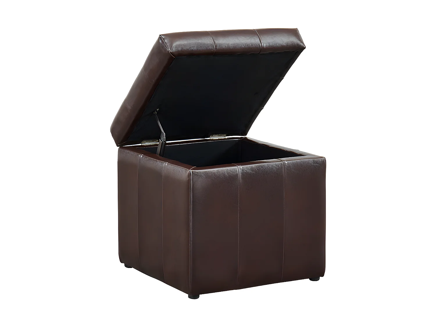 Sittkudde med förvaring brunt konstläder SERAFINO