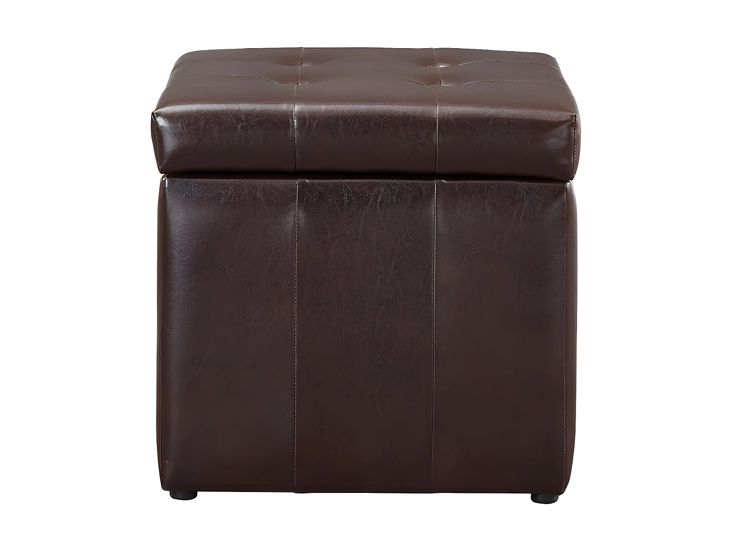 Sittkudde med förvaring brunt konstläder SERAFINO