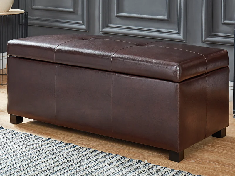 Sitzbank Sitztruhe - Kunstleder - Braun - FILIPPO