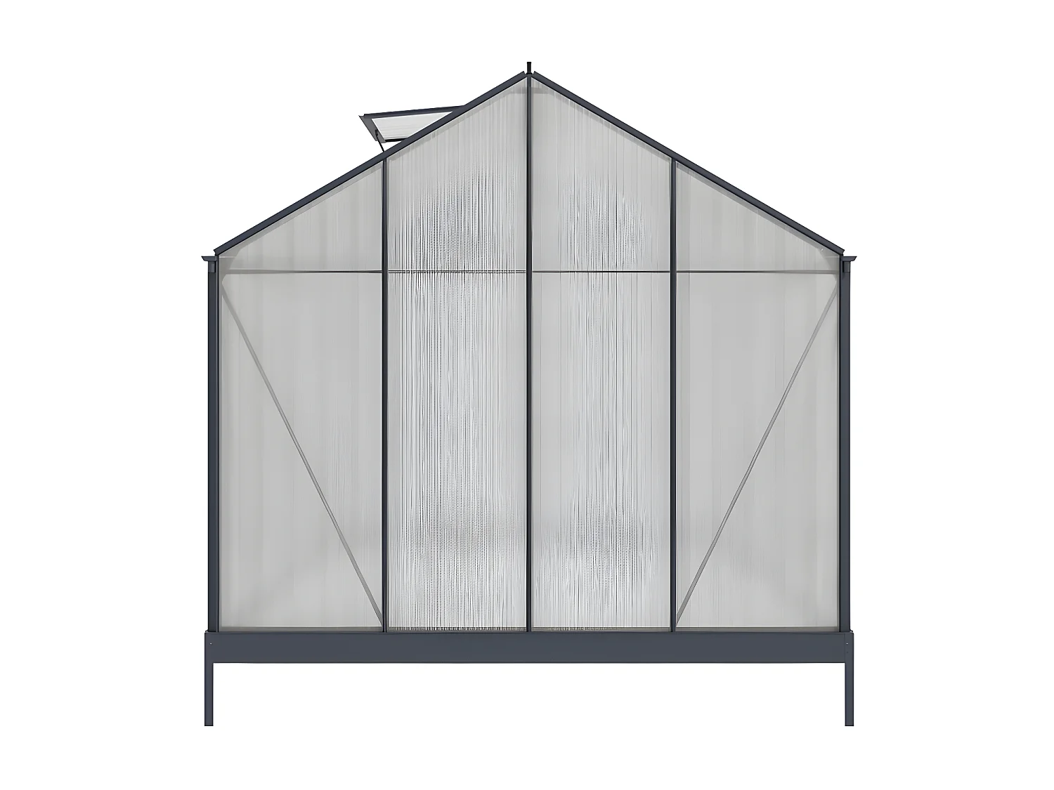 Serre de Jardin en polycarbonate de 9 m² avec embase - Anthracite - COROLLE II