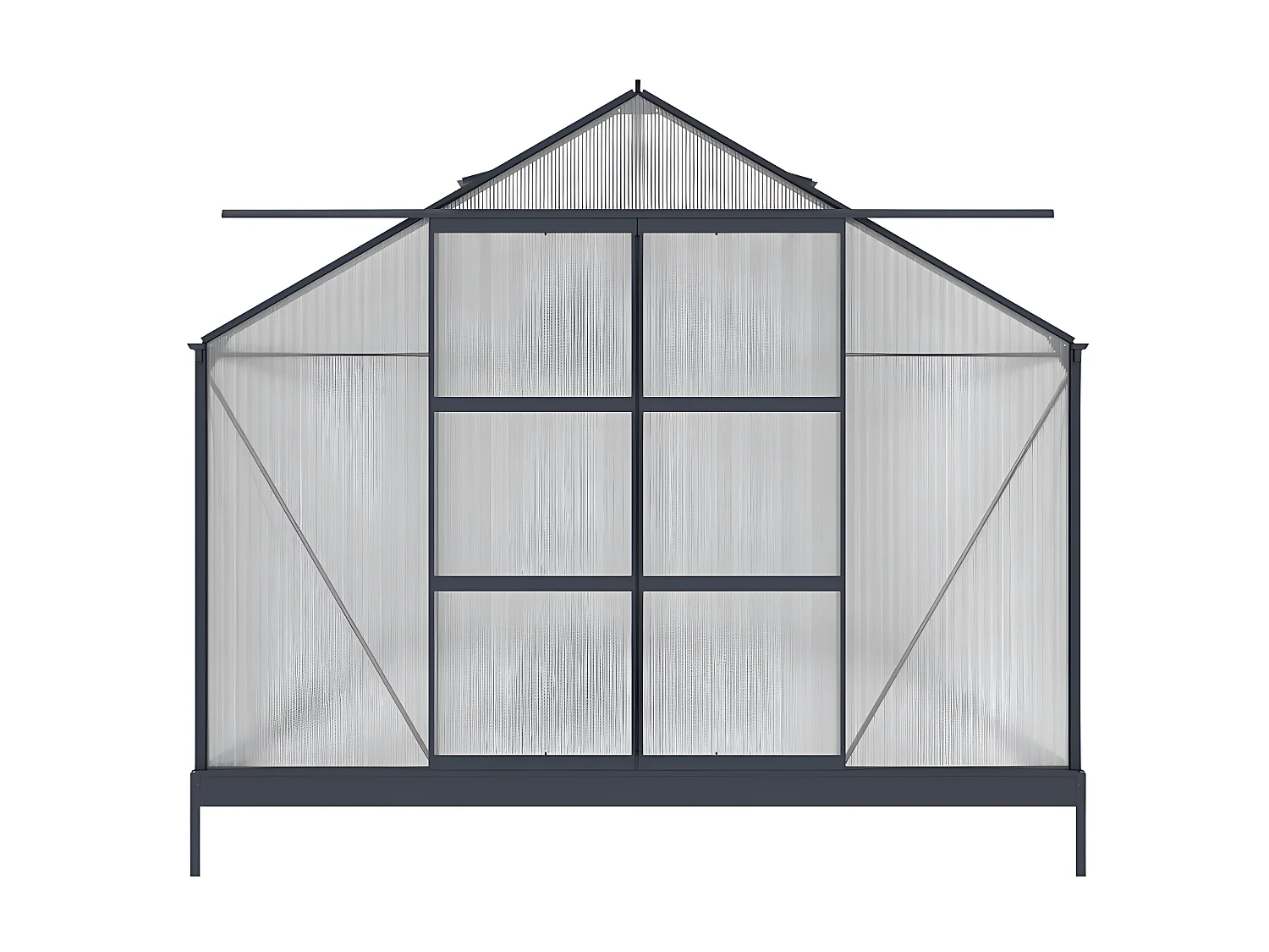 Serra da giardino in policarbonato de 13 m² KALIDA con perimetro - antracite