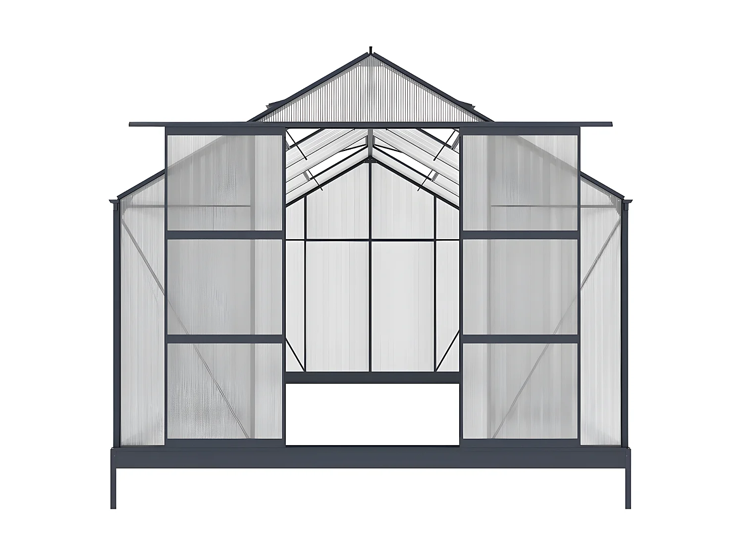 Serra da giardino in policarbonato de 13 m² KALIDA con perimetro - antracite