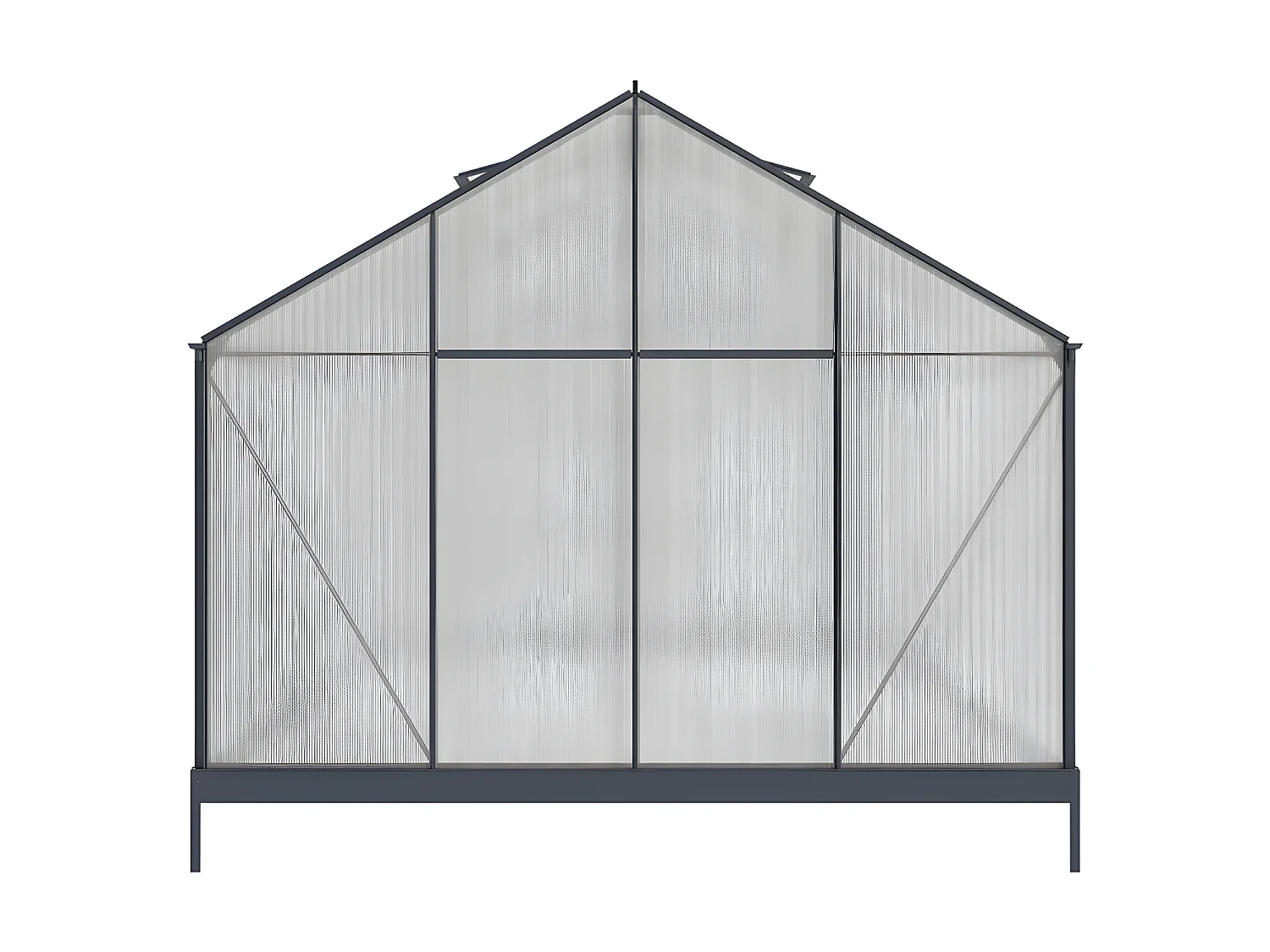 Serra da giardino in policarbonato de 13 m² KALIDA con perimetro - antracite