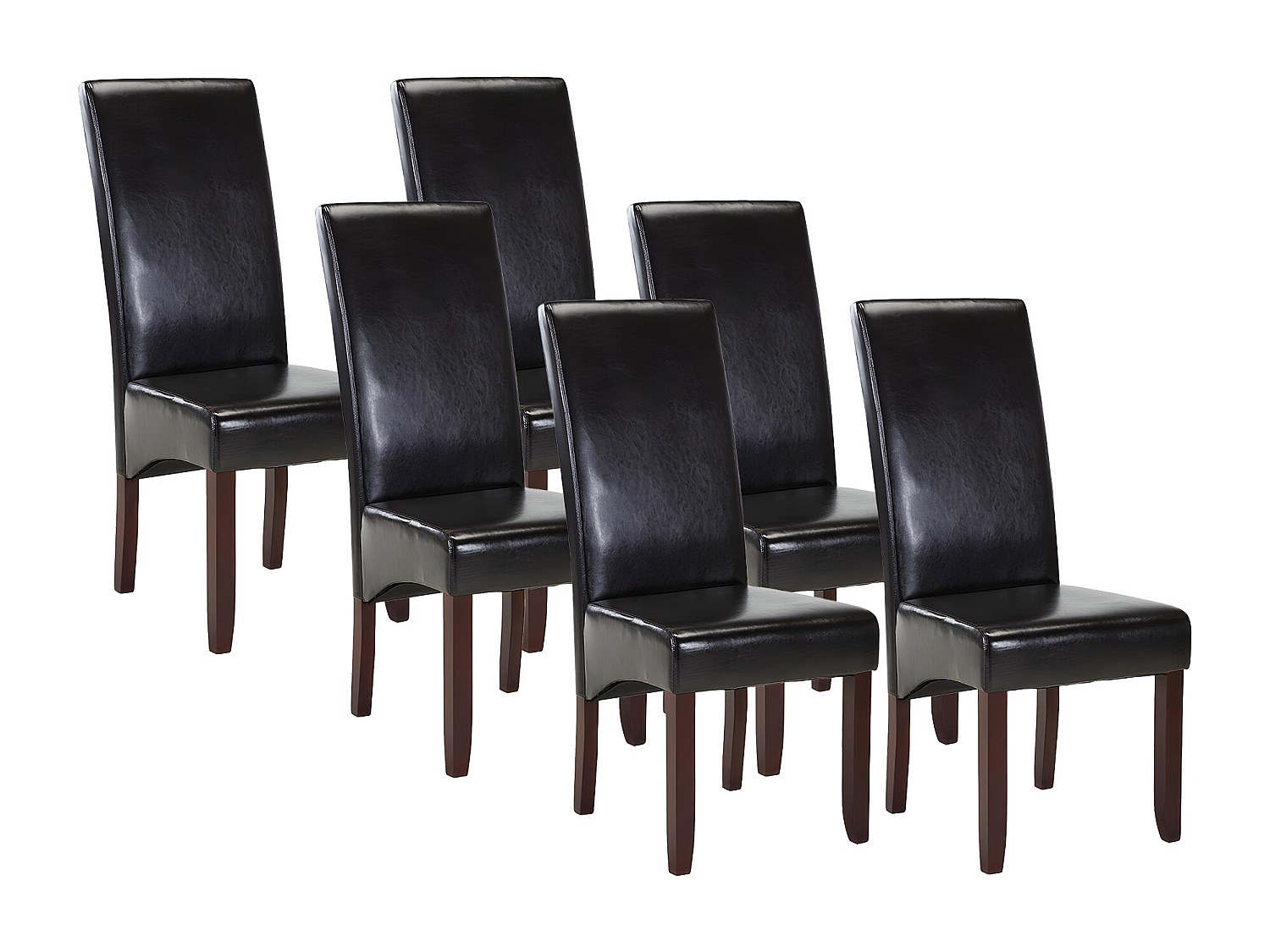 Vente-unique Stuhl 6er-Set - Kunstleder - Braun - Rovigo