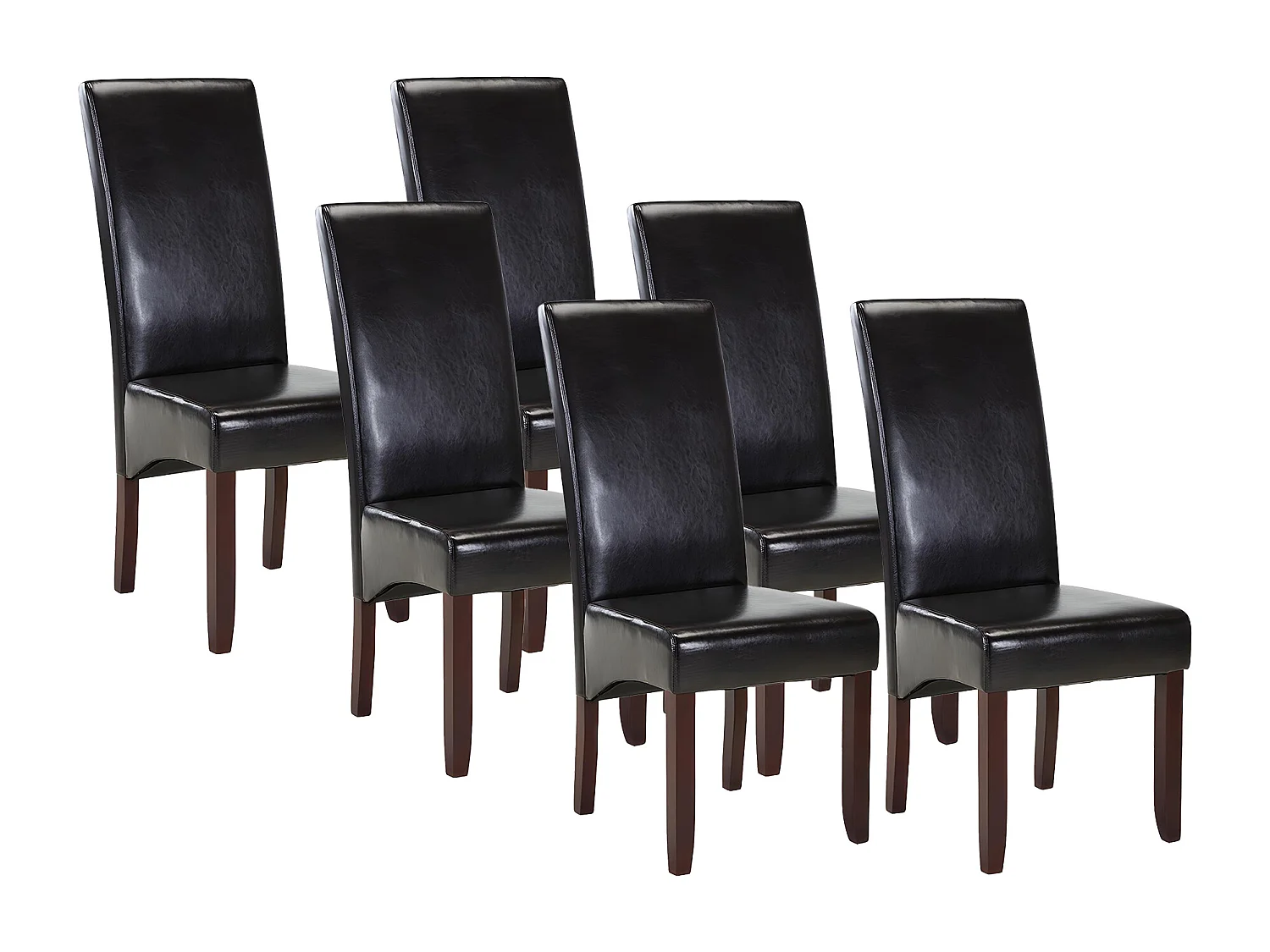 Stuhl 6er-Set - Kunstleder - Braun - ROVIGO