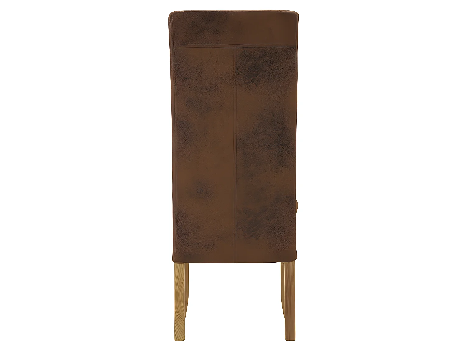 Sæt med 6 SANTOS-stole - Slidstærk mikrofiber i slidstærkt læder-lignende stof - Lyseben af trærige ben