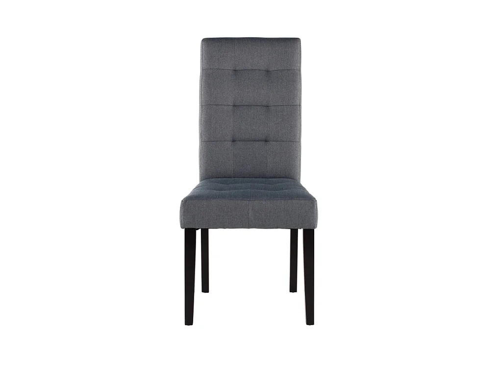 Conjunto de 6 sillas VILLOSA - Tela gris y Patas de madera oscura