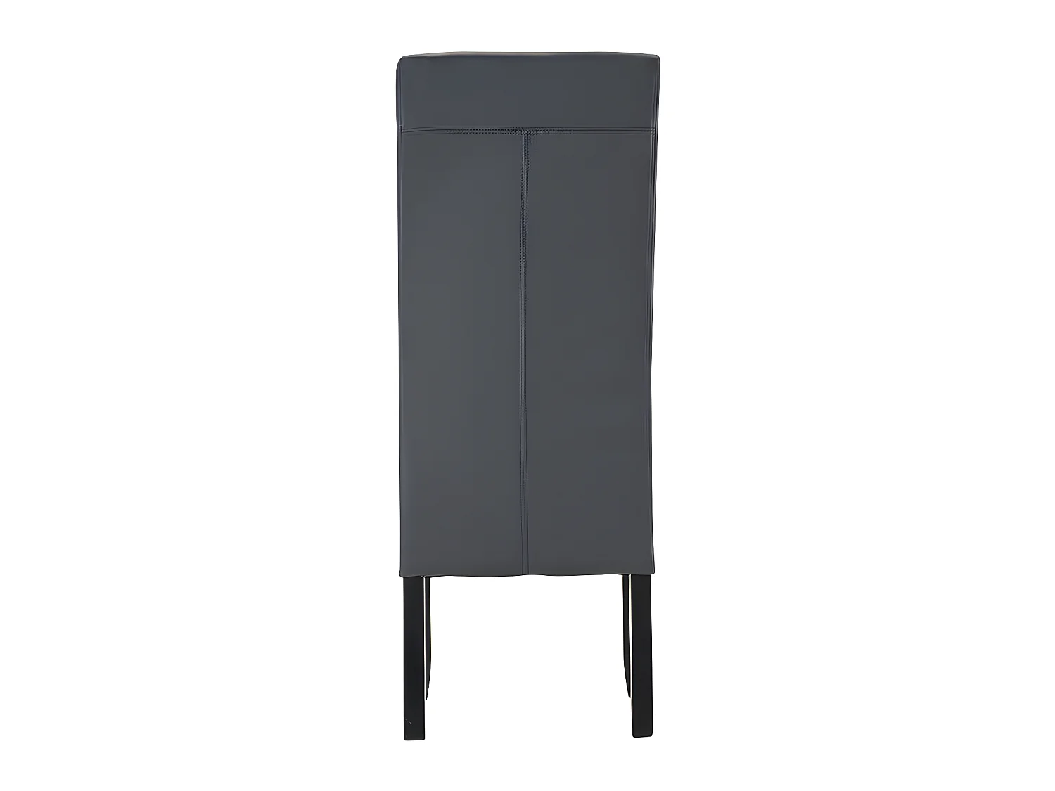 Conjunto de 6 sillas ROVIGO - Piel sintética gris mate - Patas de madera negra