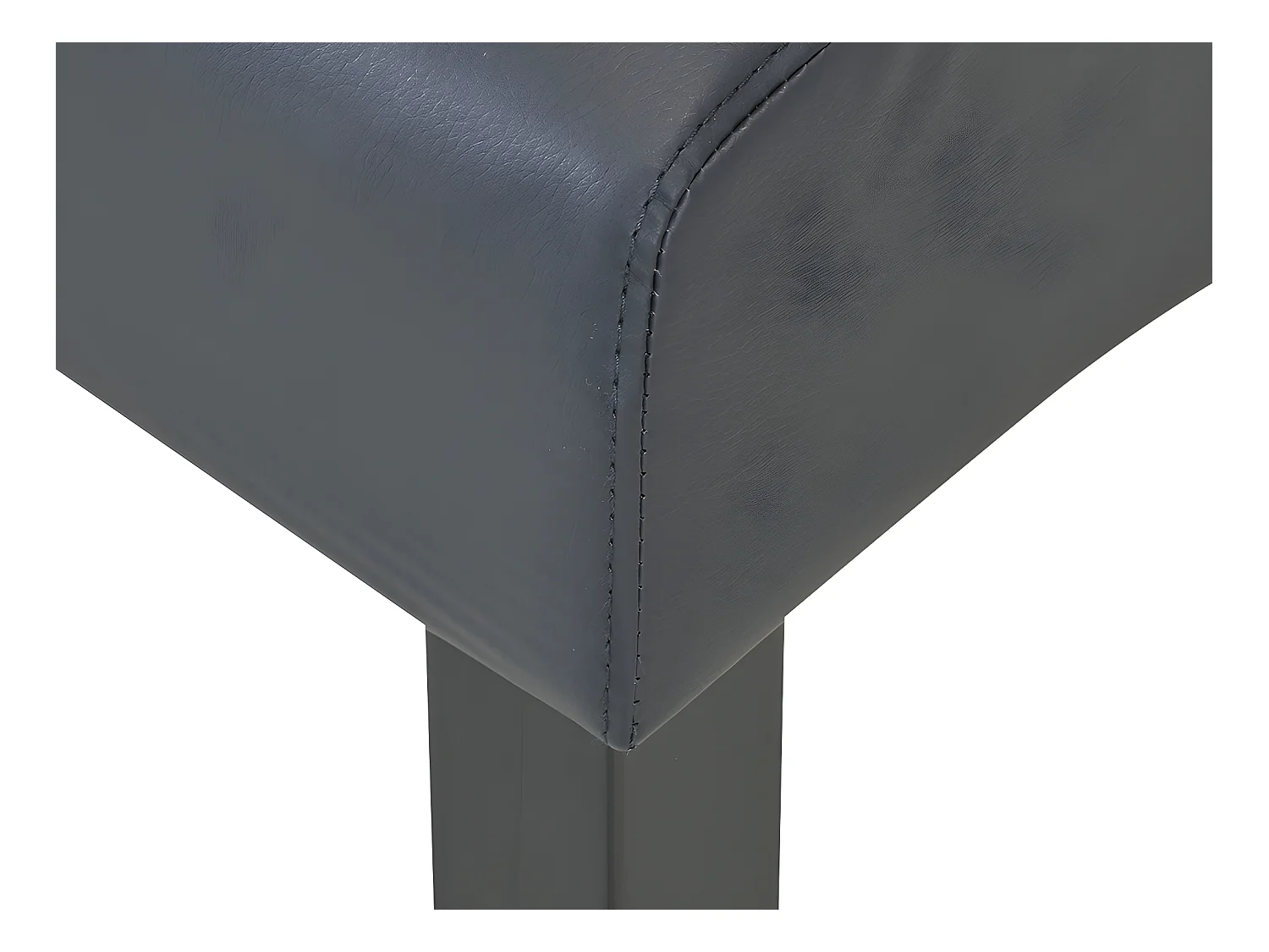 Conjunto de 6 sillas ROVIGO - Piel sintética gris mate - Patas de madera negra