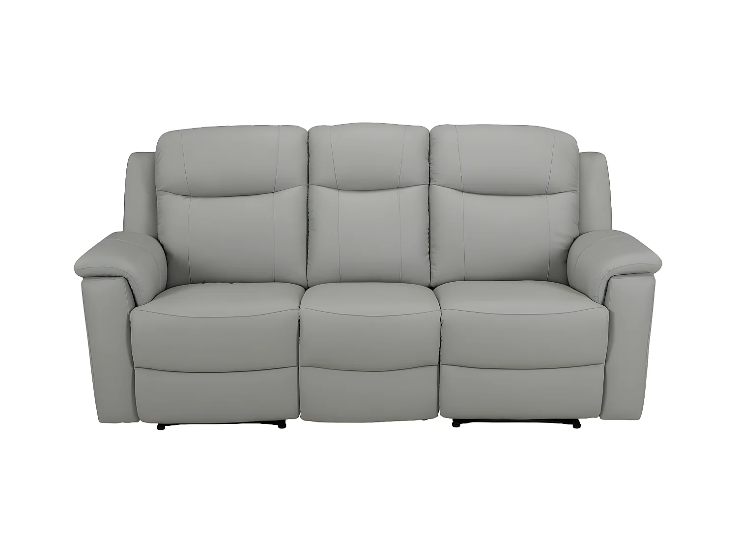 Relaxsofa Leder 3-Sitzer - Hellgrau - EVASION