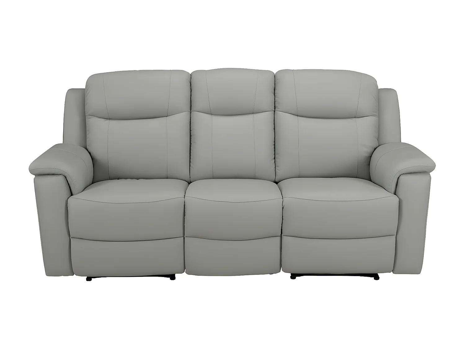 Canapé 3 places relax EVASION en cuir - Gris clair