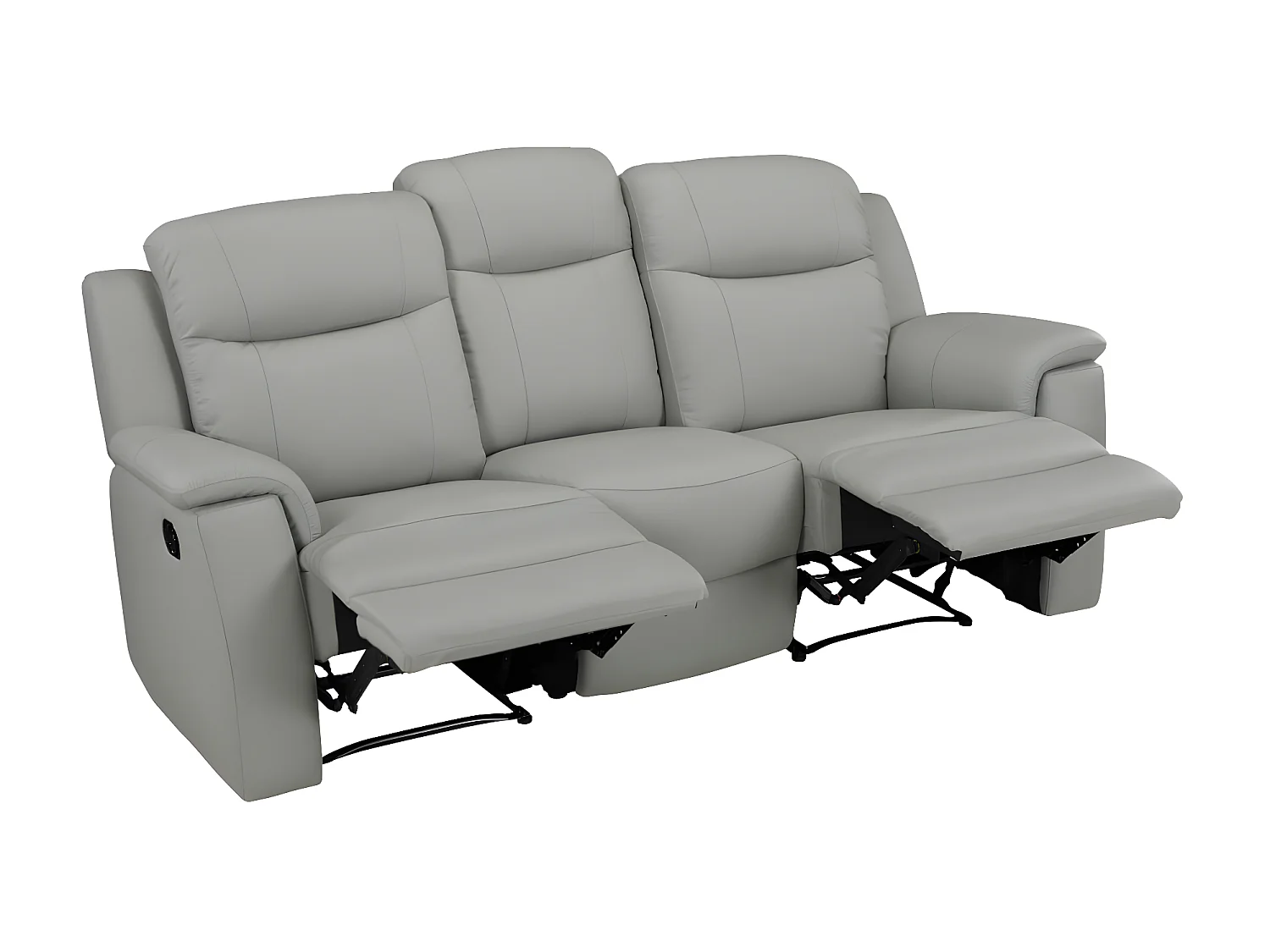 Canapé 3 places relax EVASION en cuir - Gris clair