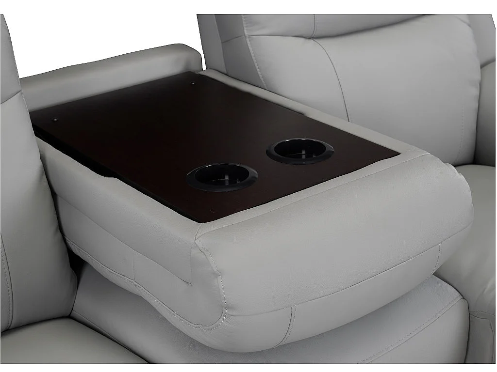 Canapé 3 places relax EVASION en cuir - Gris clair