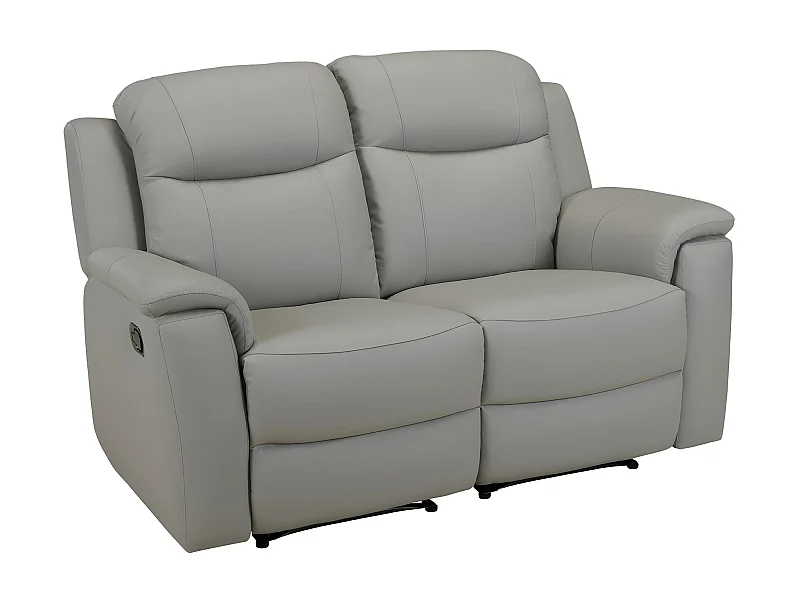 Relaxsofa Leder 2-Sitzer - Hellgrau - EVASION