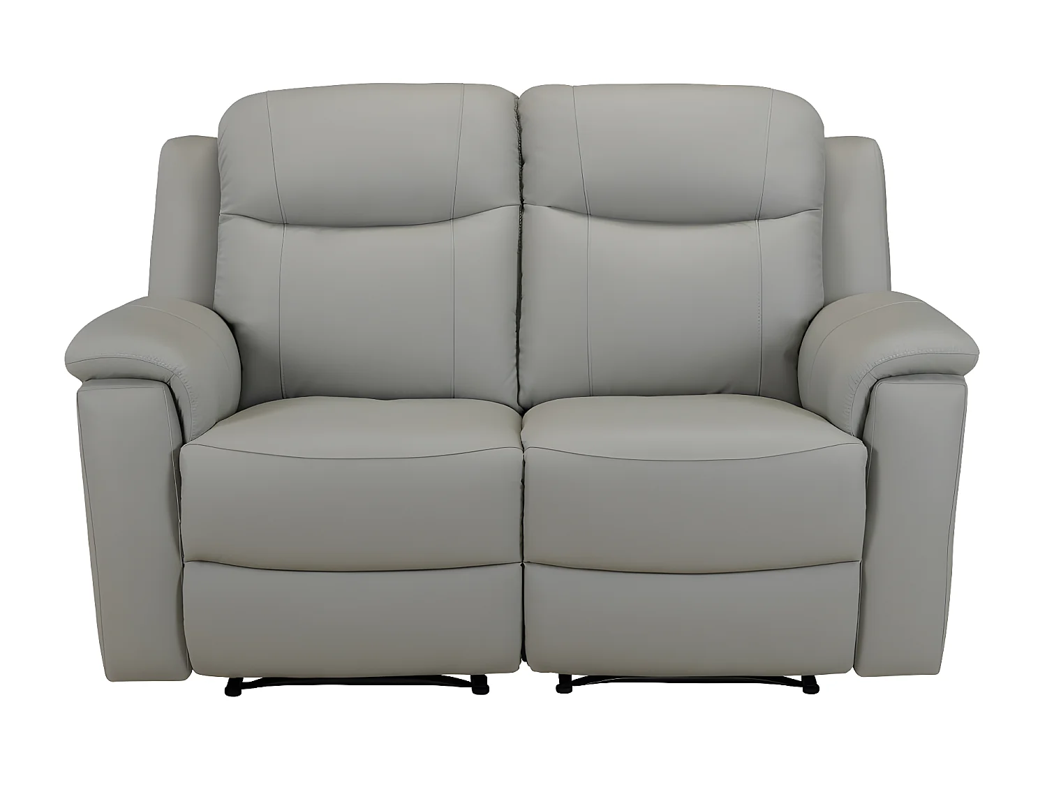 Canapé 2 places relax EVASION en cuir - Gris clair