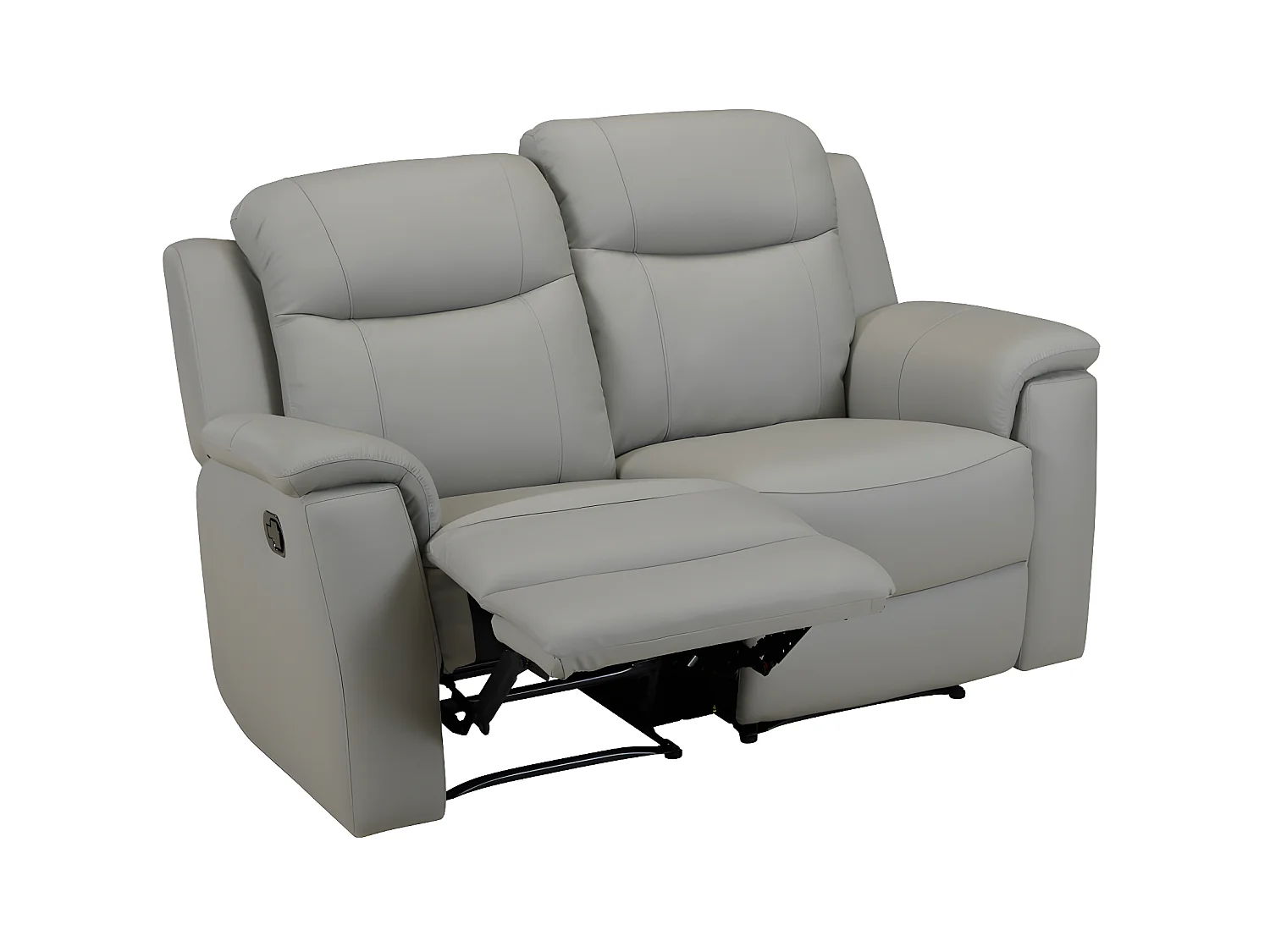 2-seters sofa med relax EVASION i lær - Lysegrå