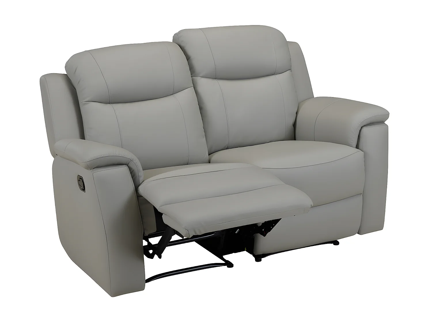 Canapé 2 places relax EVASION en cuir - Gris clair