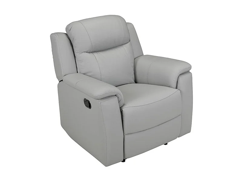 Fauteuil relax EVASION en cuir - Gris clair