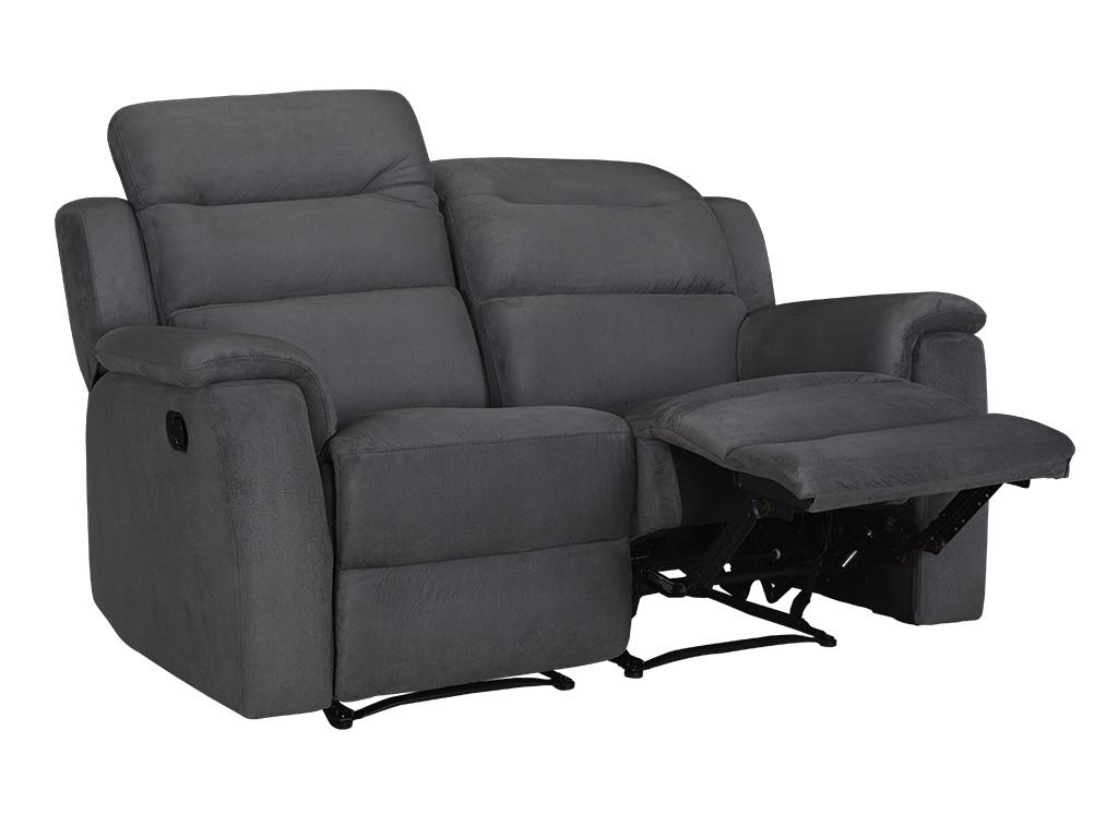 Relaxsofa Microfaser 2-Sitzer SIMONO - Anthrazit