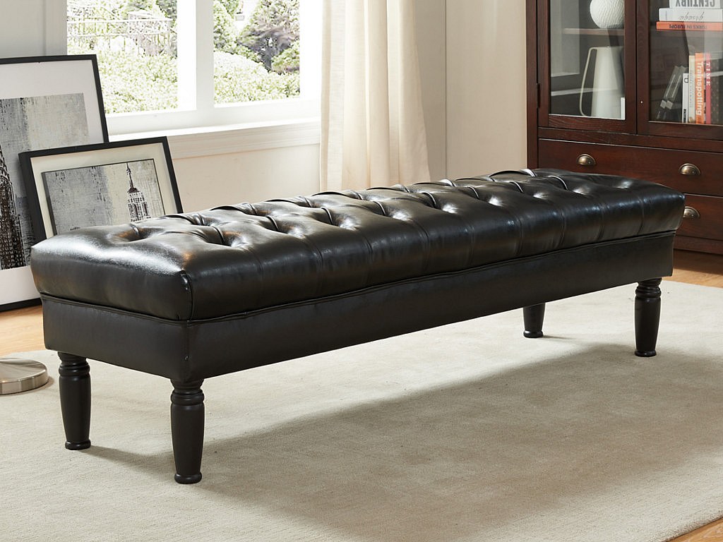 Banco de piel sintética y color negro RINALDO - barato