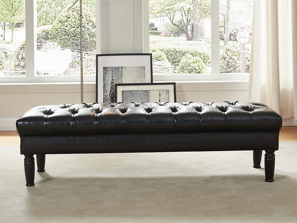 Banco de piel sintética y color negro RINALDO - barato